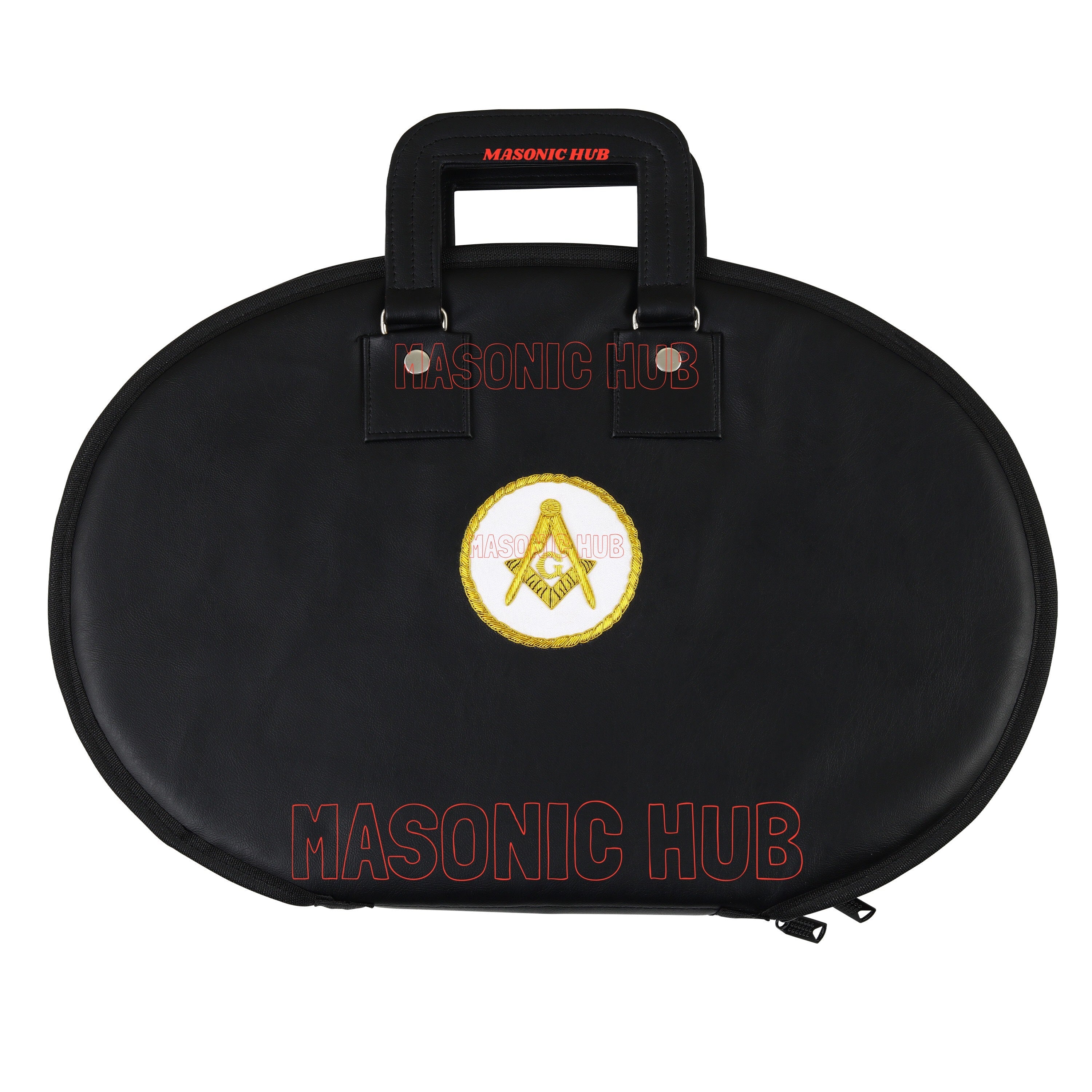 Masonic Square & Compass Chain Collar Case Soft Padded Lining + Hand Made Logo Masonic Hub