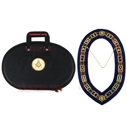 Masonic Square & Compass Chain Collar Case Soft Padded Lining + Hand Made Logo