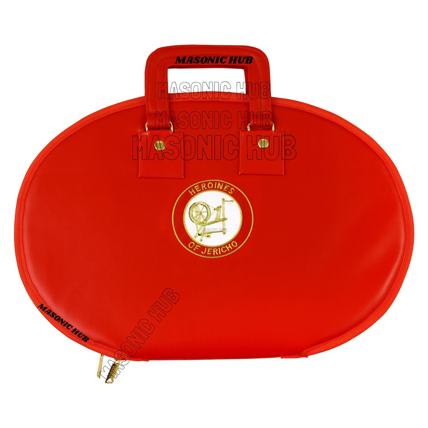 Masonic Heroines of Jericho Women's Chain Collar Case, Soft Padded Lining [RED]