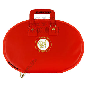 Masonic Heroines of Jericho Women's Chain Collar Case, Soft Padded Lining [RED] Masonic Hub