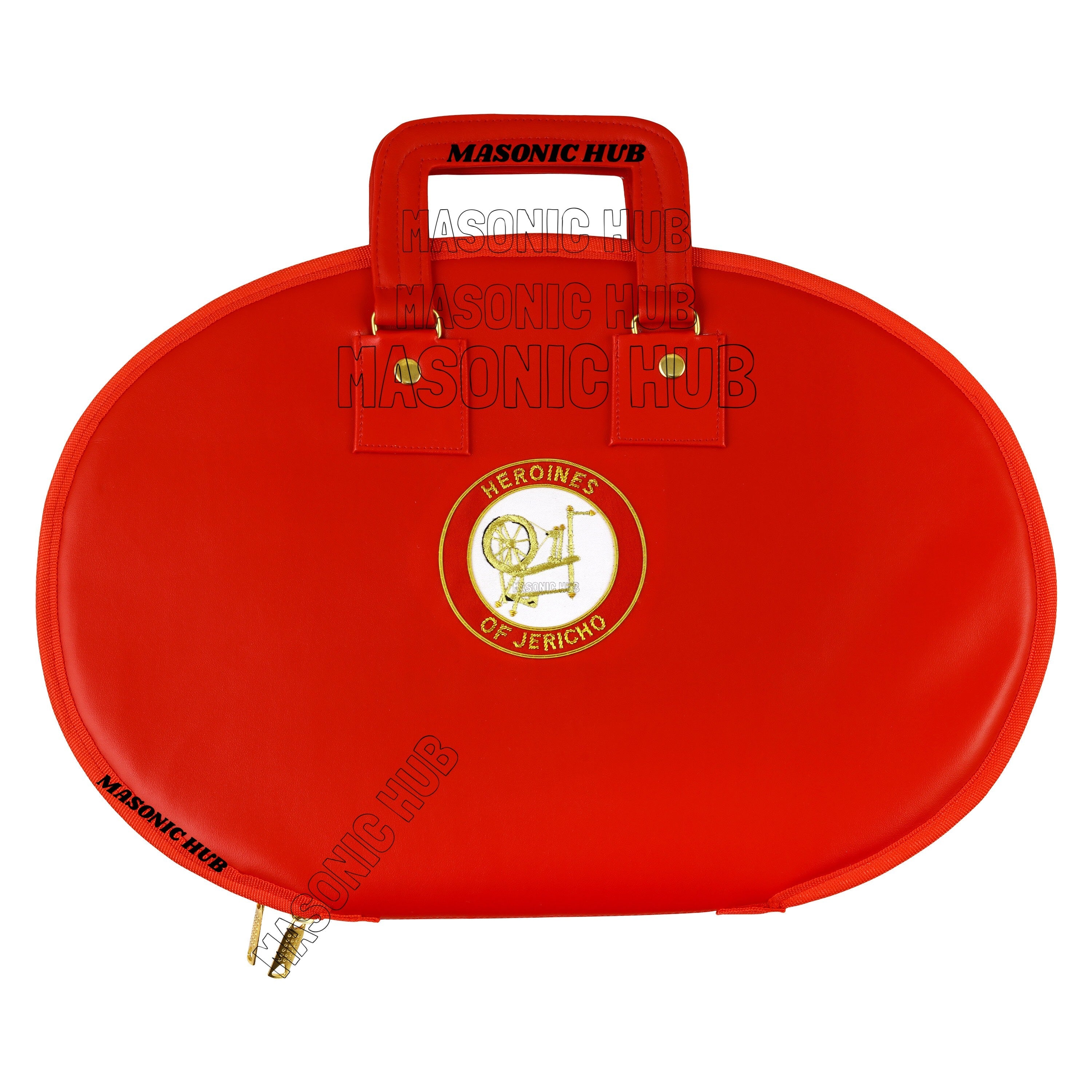 Masonic Heroines of Jericho Women's Chain Collar Case, Soft Padded Lining [RED] Masonic Hub