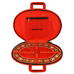 Masonic Heroines of Jericho Women's Chain Collar Case, Soft Padded Lining [RED] Masonic Hub