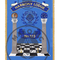 Custom Masonic Master Mason Blue Lodge Machine Embroidery Banner Gold Fringe Masonic Hub