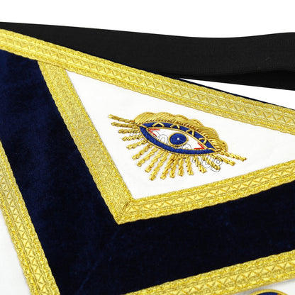 Masonic Past Master Mason 100% Lambskin Apron – Handmade &amp; Gold Bullion Embroidered