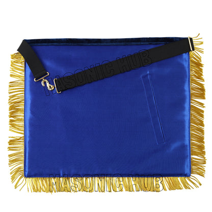 Deluxe Gold Bullion Past Master Mason 100% Lambskin Apron – Handmade &amp; Embroidered