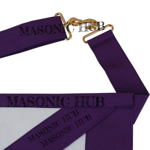 Master Mason Lambskin Apron with G Logo, Radiant Sunburst, and Laurel Wreath My Store