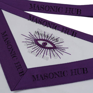 Master Mason Lambskin Apron with G Logo, Radiant Sunburst, and Laurel Wreath My Store