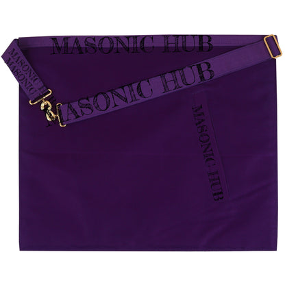 Master Mason Lambskin Apron with G Logo, Radiant Sunburst, and Laurel Wreath