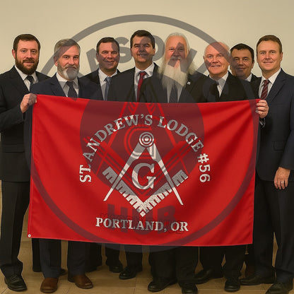 Freemason Custom Banner – Square & Compass Lodge Flag with Name - Location