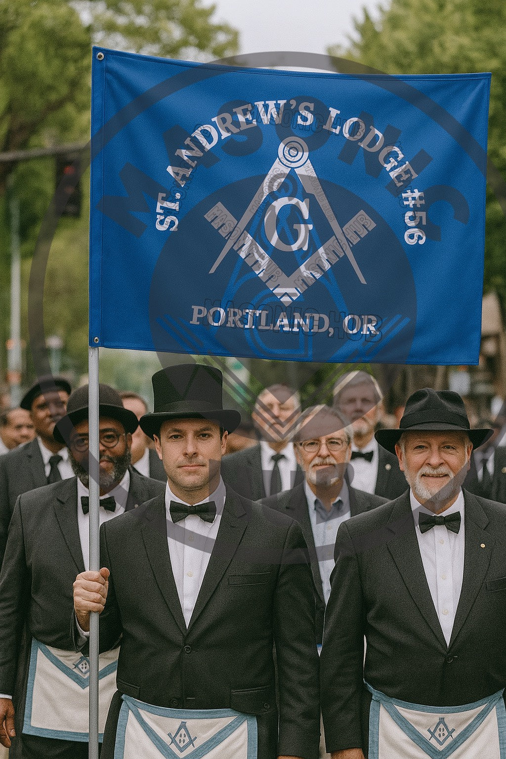 Freemason Custom Banner – Square & Compass Lodge Flag with Name - Location Masonic Hub