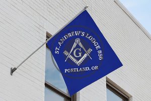 Freemason Custom Banner – Square & Compass Lodge Flag with Name - Location Masonic Hub