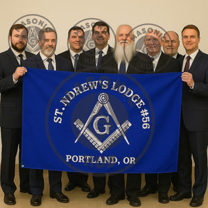 Freemason Custom Banner – Square & Compass Lodge Flag with Name - Location Masonic Hub