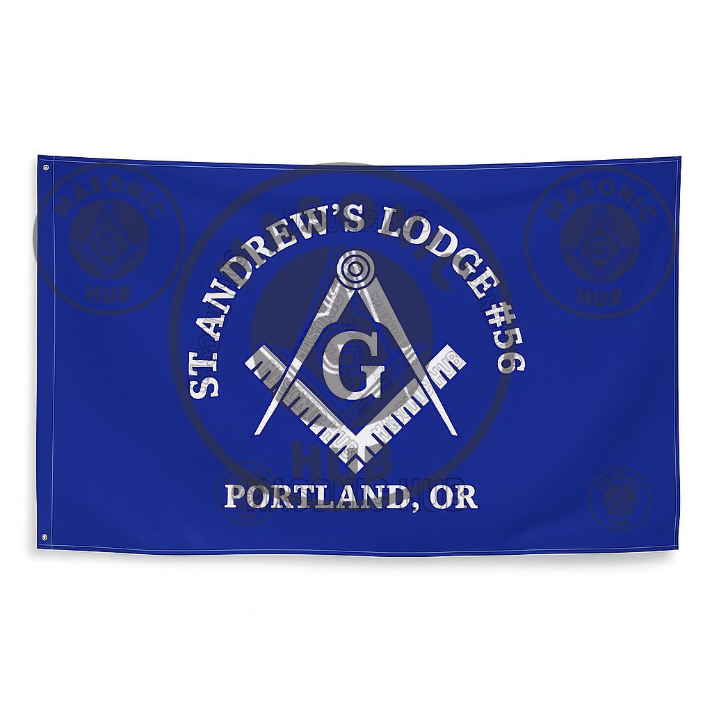 Freemason Custom Banner – Square & Compass Lodge Flag with Name - Location Masonic Hub