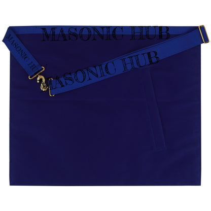 Masonic Master Mason Apron with Blue and Gold Shield Emblem – Freemason Regalia