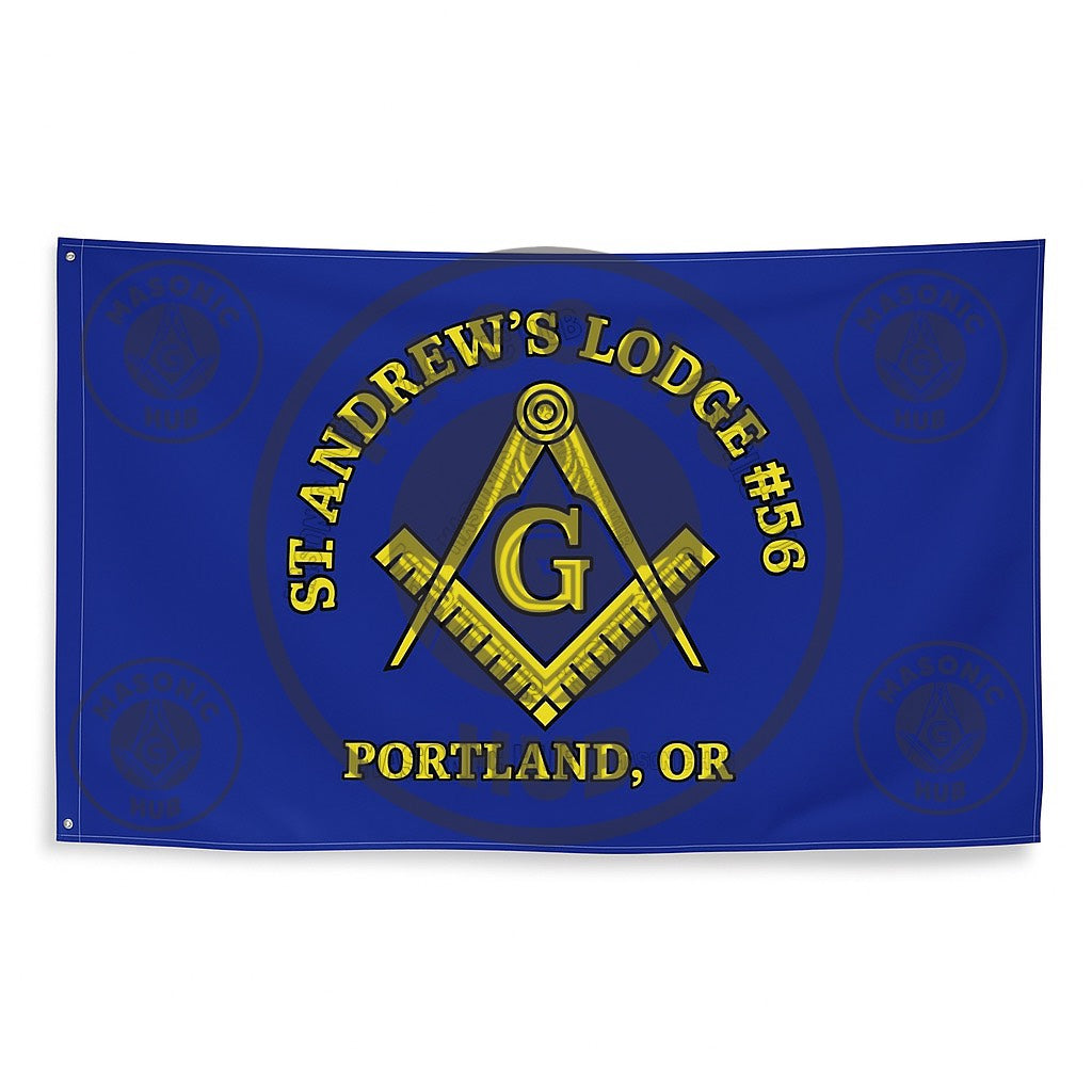 Freemason Custom Banner – Square & Compass Lodge Flag with Name - Location Masonic Hub