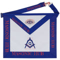Master Mason Apron with Sequined All-Seeing Eye Emblem – Blue & White Masonic My Store