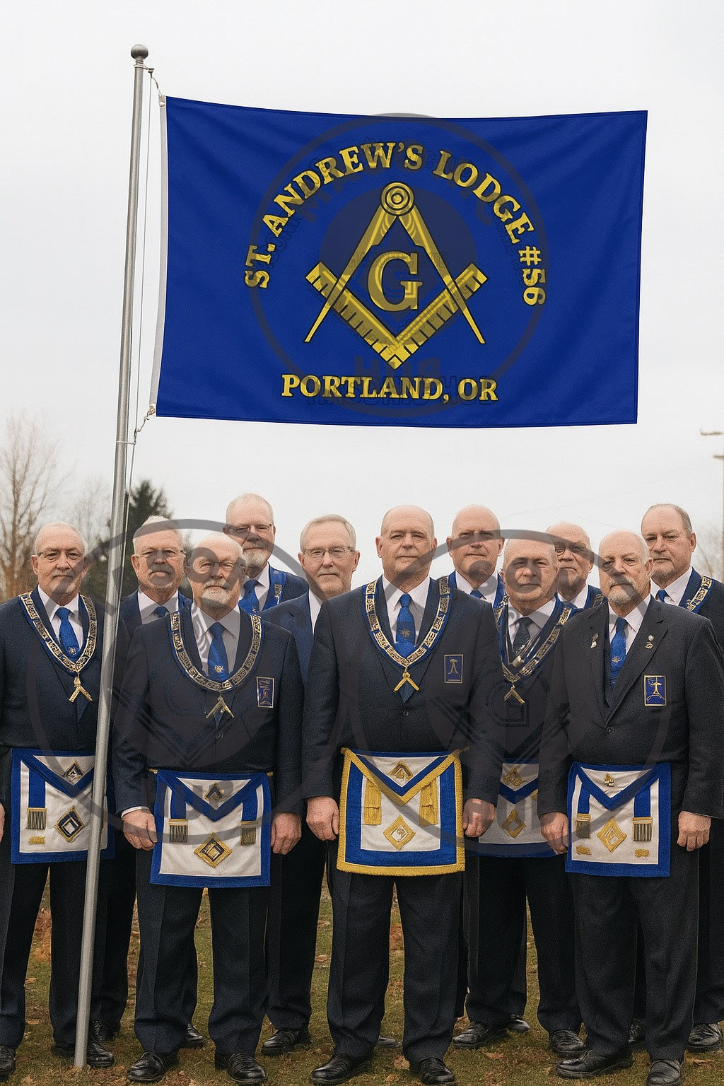 Freemason Custom Banner – Square & Compass Lodge Flag with Name - Location Masonic Hub