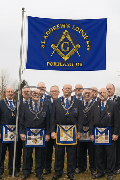 Freemason Custom Banner – Square & Compass Lodge Flag with Name - Location