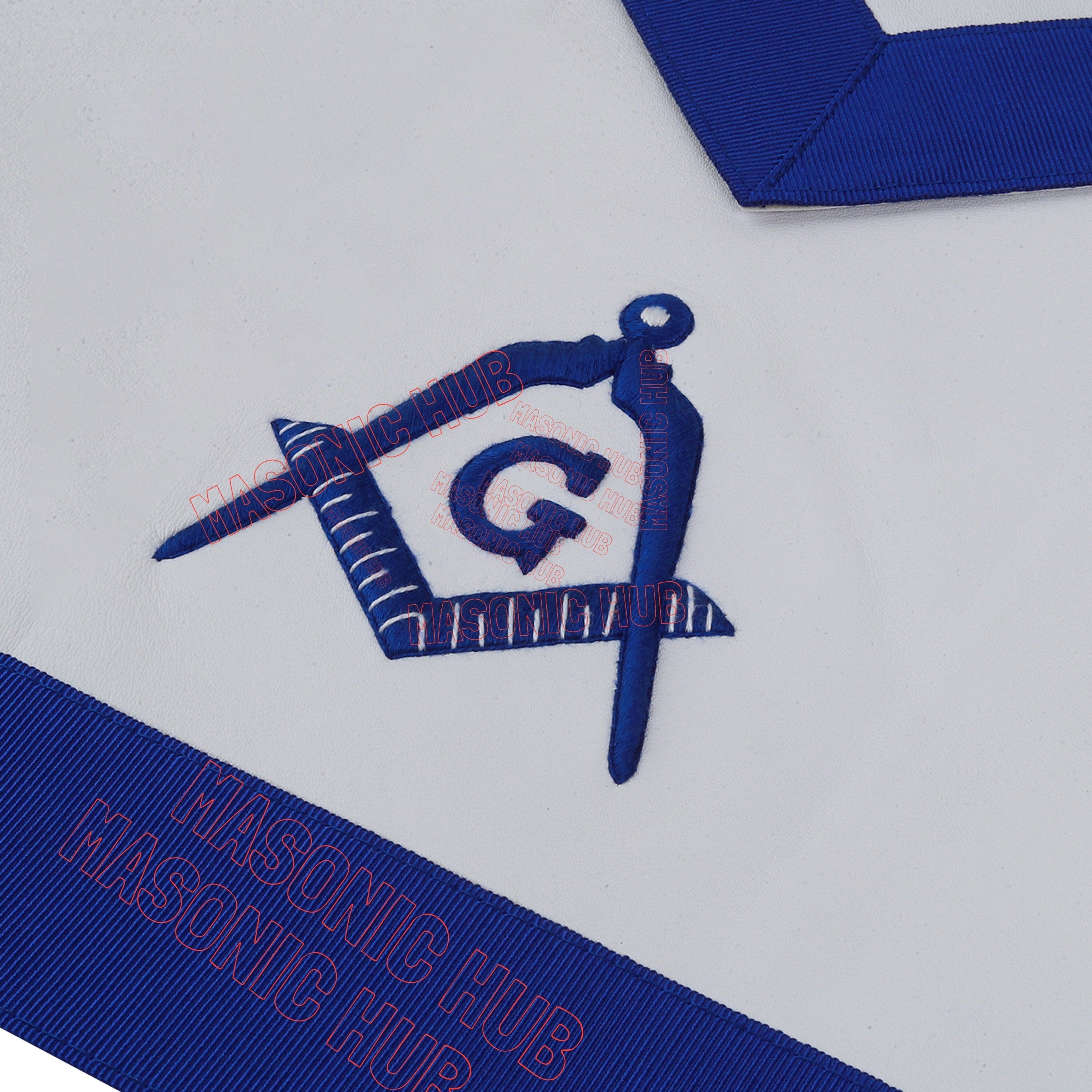 Master Mason Apron with Sequined All-Seeing Eye Emblem – Blue & White Masonic My Store