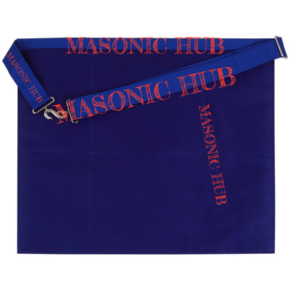 Master Mason Apron with Sequined All-Seeing Eye Emblem – Blue & White Masonic
