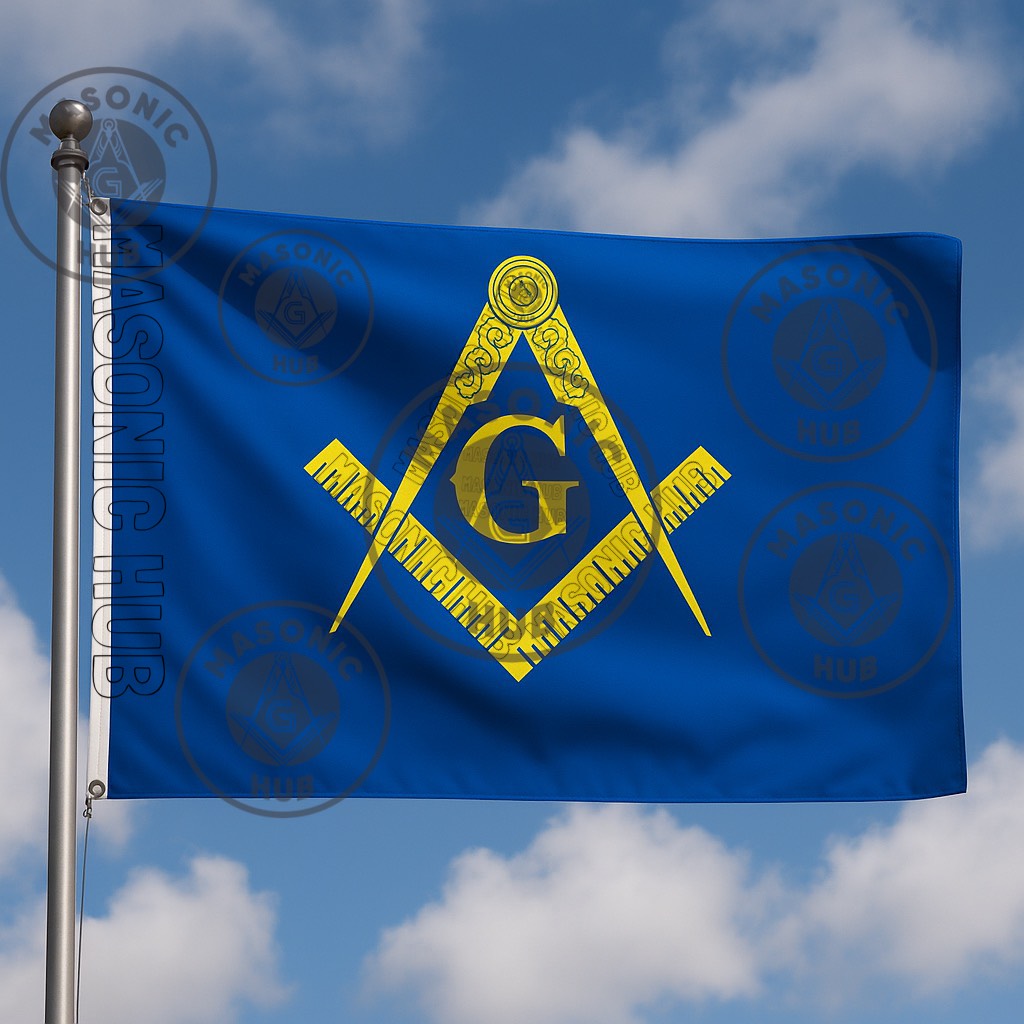 Master Mason Blue Lodge Flag – Custom Square & Compass Banner