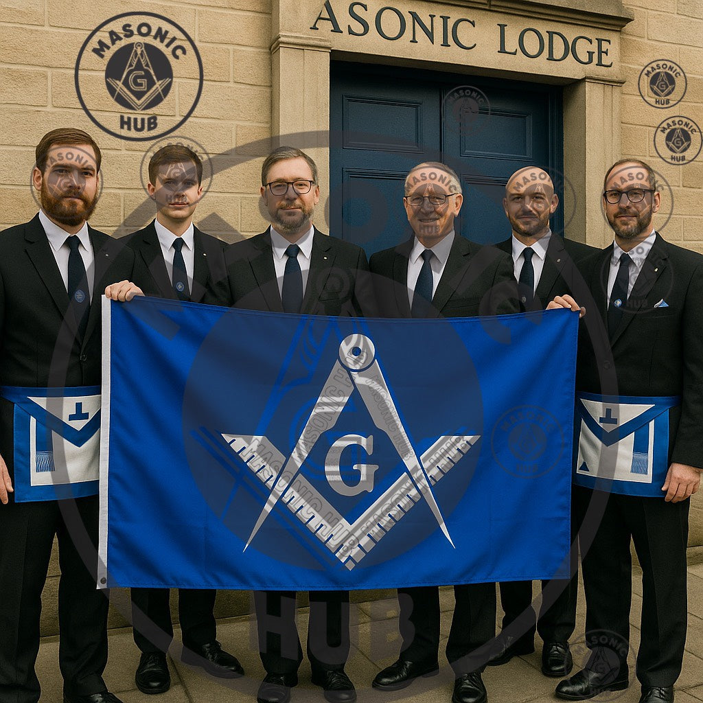 Master Mason Blue Lodge Flag – Custom Square & Compass Banner Masonic Hub