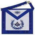 Masonic Master Mason Lambskin Apron with G Logo, Radiant Sunburst, and Laurel Wreath My Store