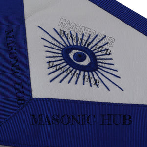 Masonic Master Mason Lambskin Apron with G Logo, Radiant Sunburst, and Laurel Wreath My Store