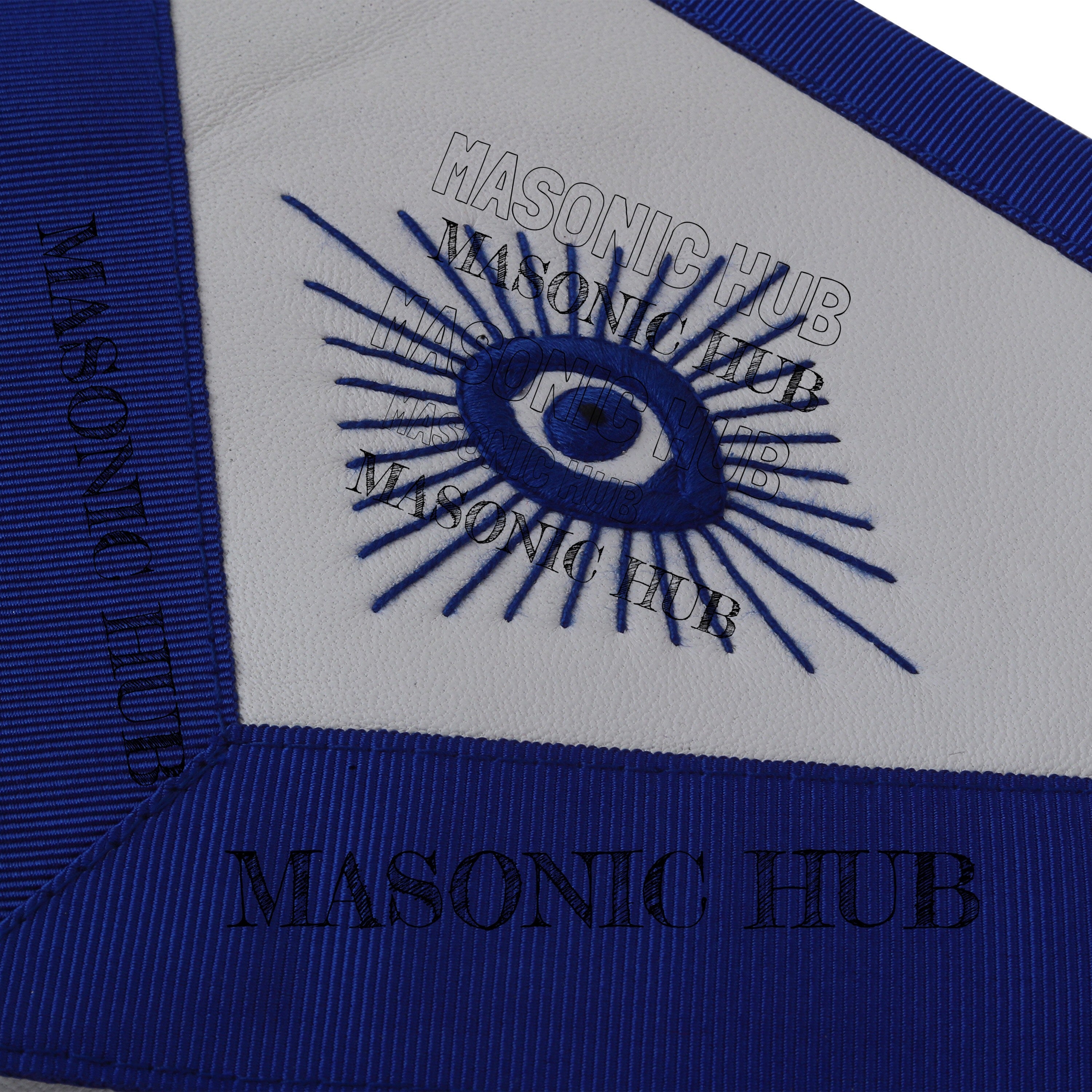 Masonic Master Mason Lambskin Apron with G Logo, Radiant Sunburst, and Laurel Wreath My Store