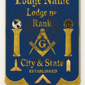 Custom Masonic Blue Lodge Banner – Master Mason Embroidered Regalia with Pillars & Compass Square Symbol Masonic Hub