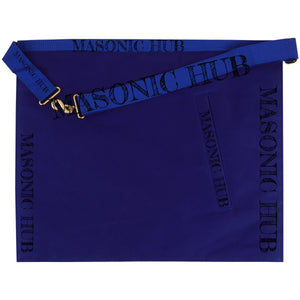 Master Mason Lambskin Apron with All-Seeing Eye Emblem – Blue & White Masonic My Store