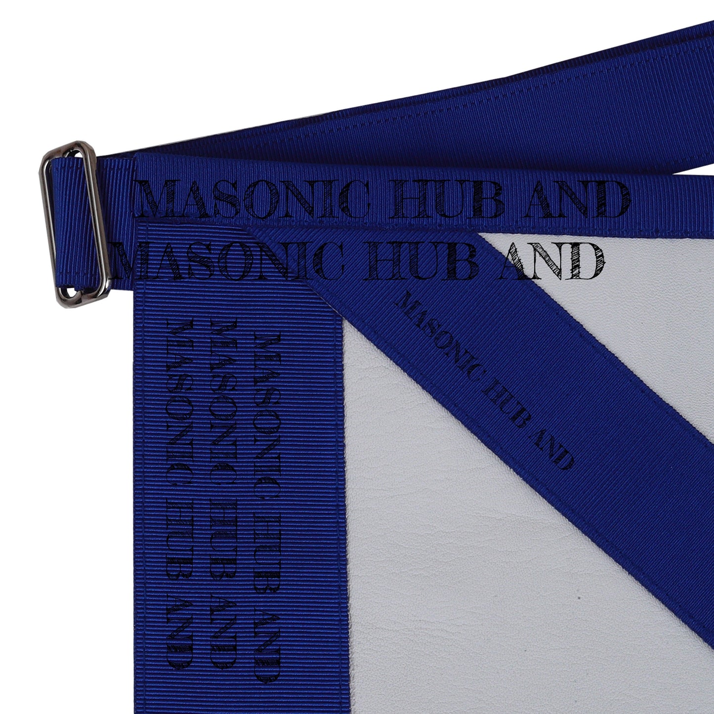 Master Mason Lambskin Apron with All-Seeing Eye Emblem – Blue & White Masonic