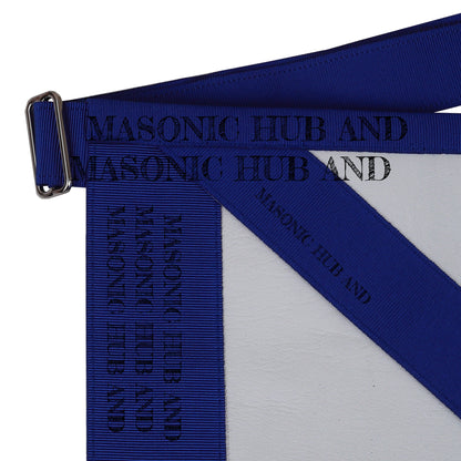 Master Mason Lambskin Apron with All-Seeing Eye Emblem – Blue & White Masonic