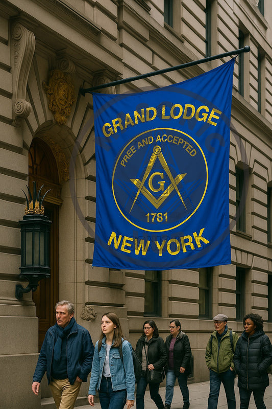 Custom GRAND LODGE Masonic Banner – Personalized Printing -Style Flag | Add Your Lodge Name, Number & Year
