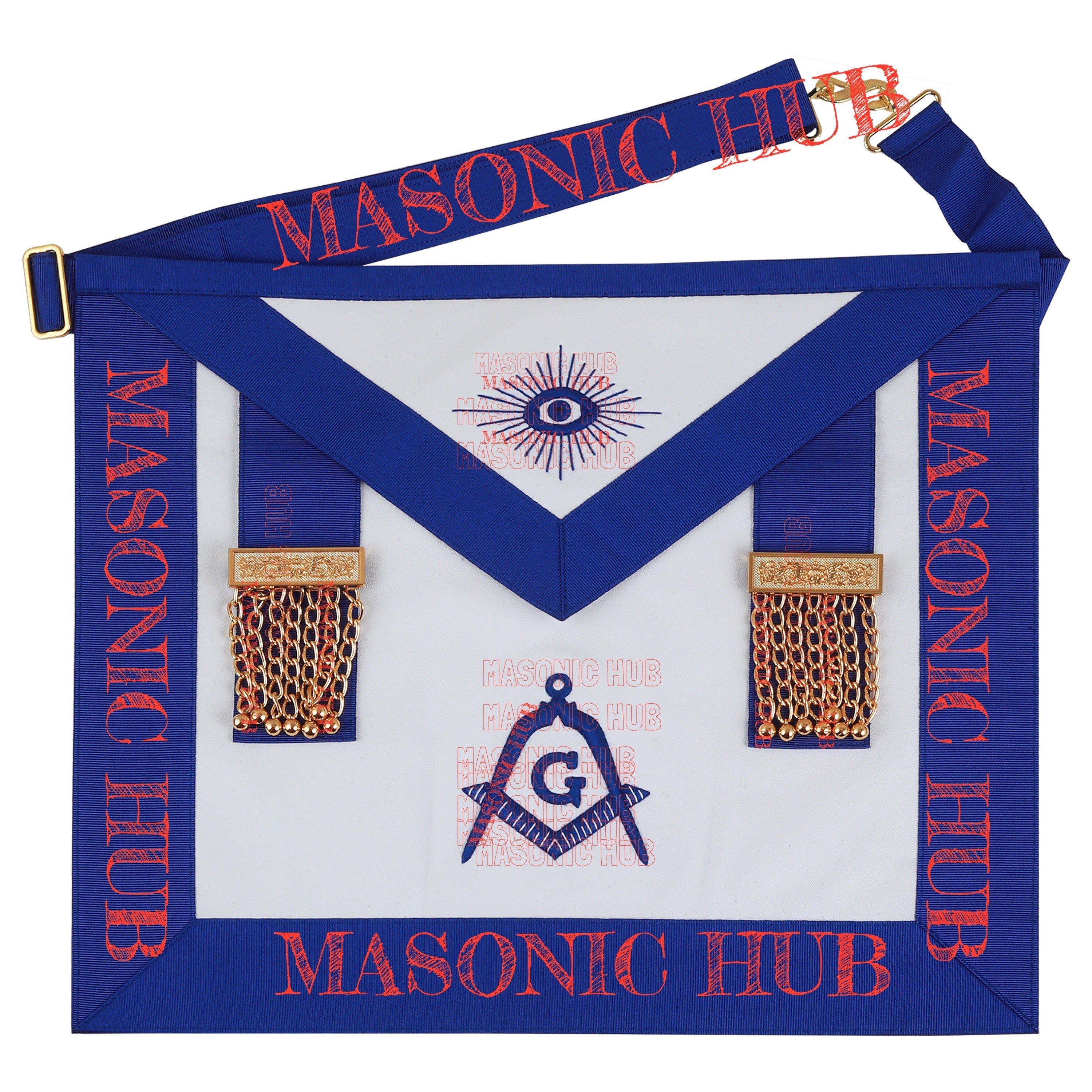 Masonic Regalia Master Mason Lambskin Apron with All-Seeing Eye Emblem Masonic Hub