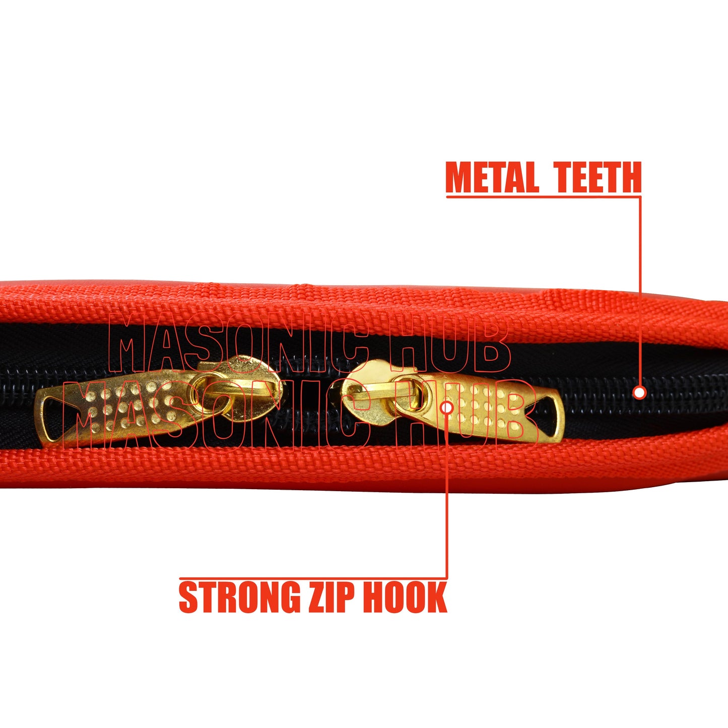 Masonic Heroines of Jericho Women's Chain Collar Case, Soft Padded Lining [RED]