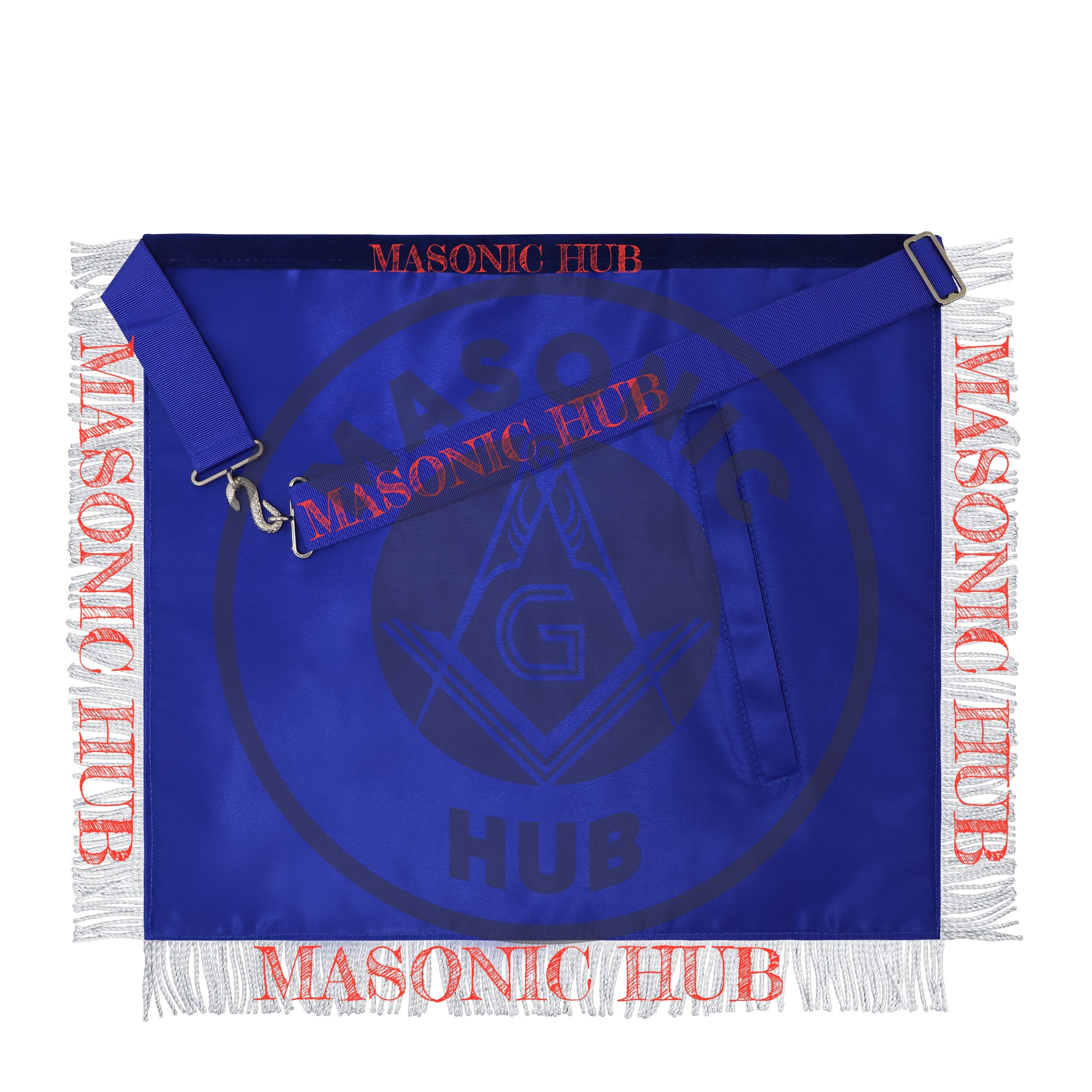 Freemason Royal Blue Velvet Masonic Past Master Apron with Silver Bullion Embroidery Masonic Hub