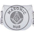 Masonic Candidate Rounded Apron – Lambskin Leather with White Tassels Entered Masonic Hub