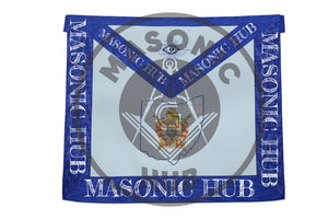 Custom DeMolay Masonic Apron – Hand-Embroidered on 100% Lambskin with State Outline & All-Seeing Eye Masonic Hub