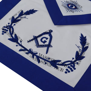 Masonic Master Mason Apron Lambskin Blue Silk Wreath & Grapes Freemason Regalia My Store