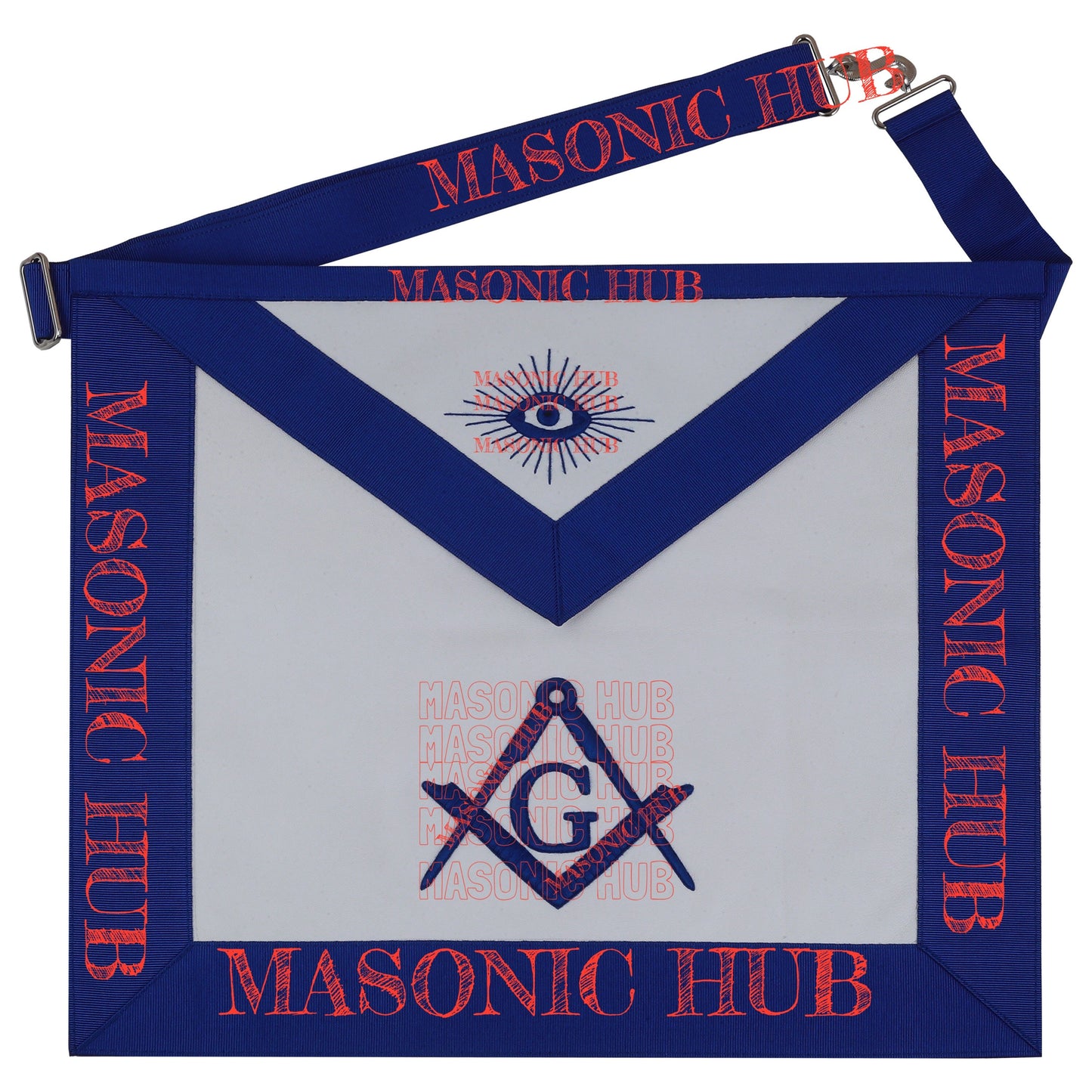 Masonic Master Mason Lambskin Apron Third Degree Blue Silk Embroidery Freemason