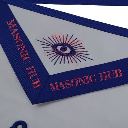 Masonic Master Mason Lambskin Apron Third Degree Blue Silk Embroidery Freemason