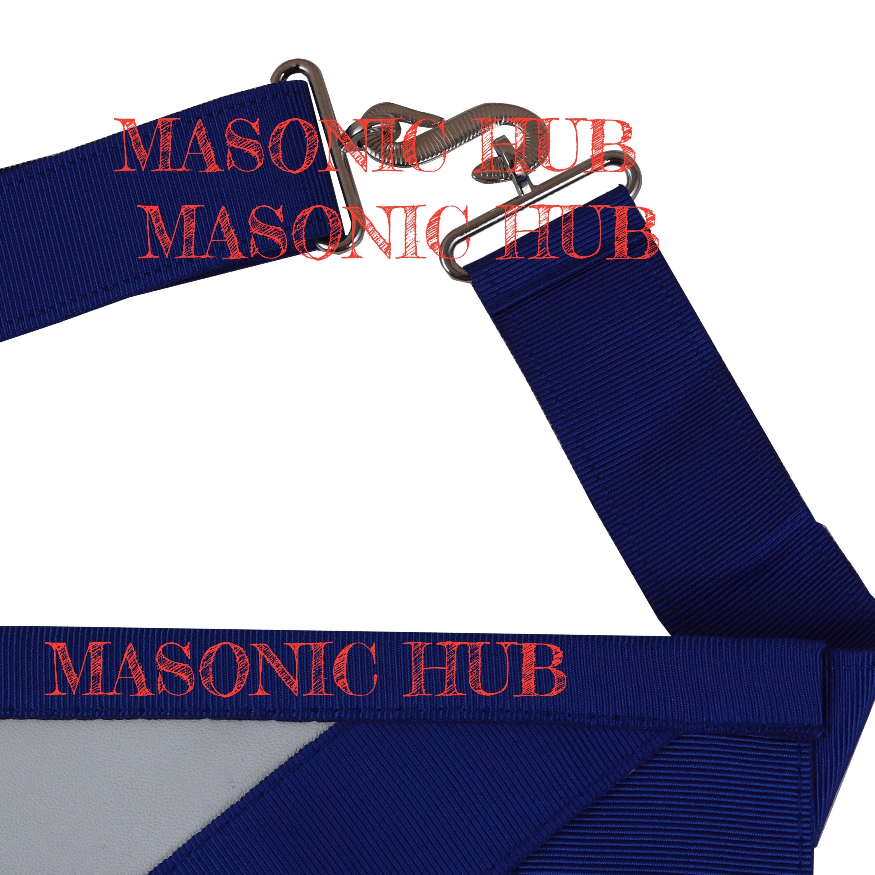 Masonic Master Mason Lambskin Apron Third Degree Blue Silk Embroidery Freemason My Store