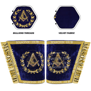 Masonic Grand Lodge Junior Deacon Cuffs Set – Hand Embroidered Gold Bullion Masonic Hub