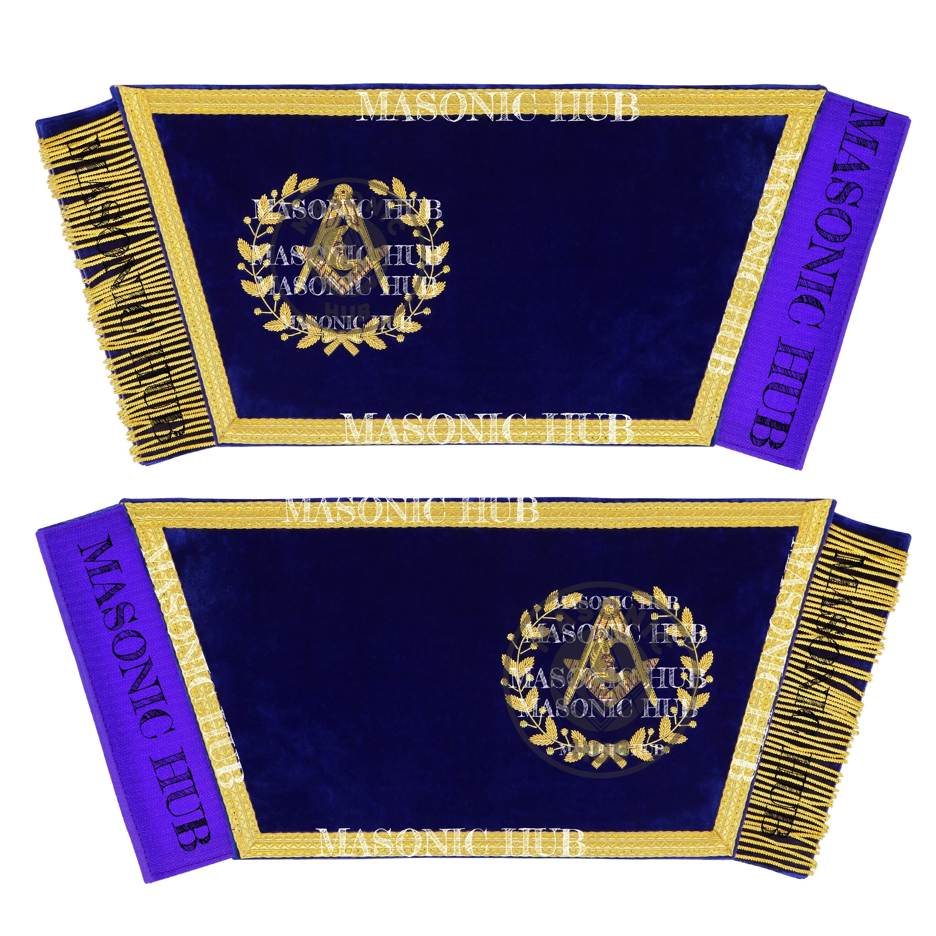Masonic Grand Lodge Junior Deacon Cuffs Set – Hand Embroidered Gold Bullion Masonic Hub