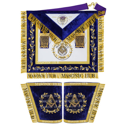 Masonic Grand Lodge Junior Deacon Regalia Set – Hand Embroidered Lambskin Apron