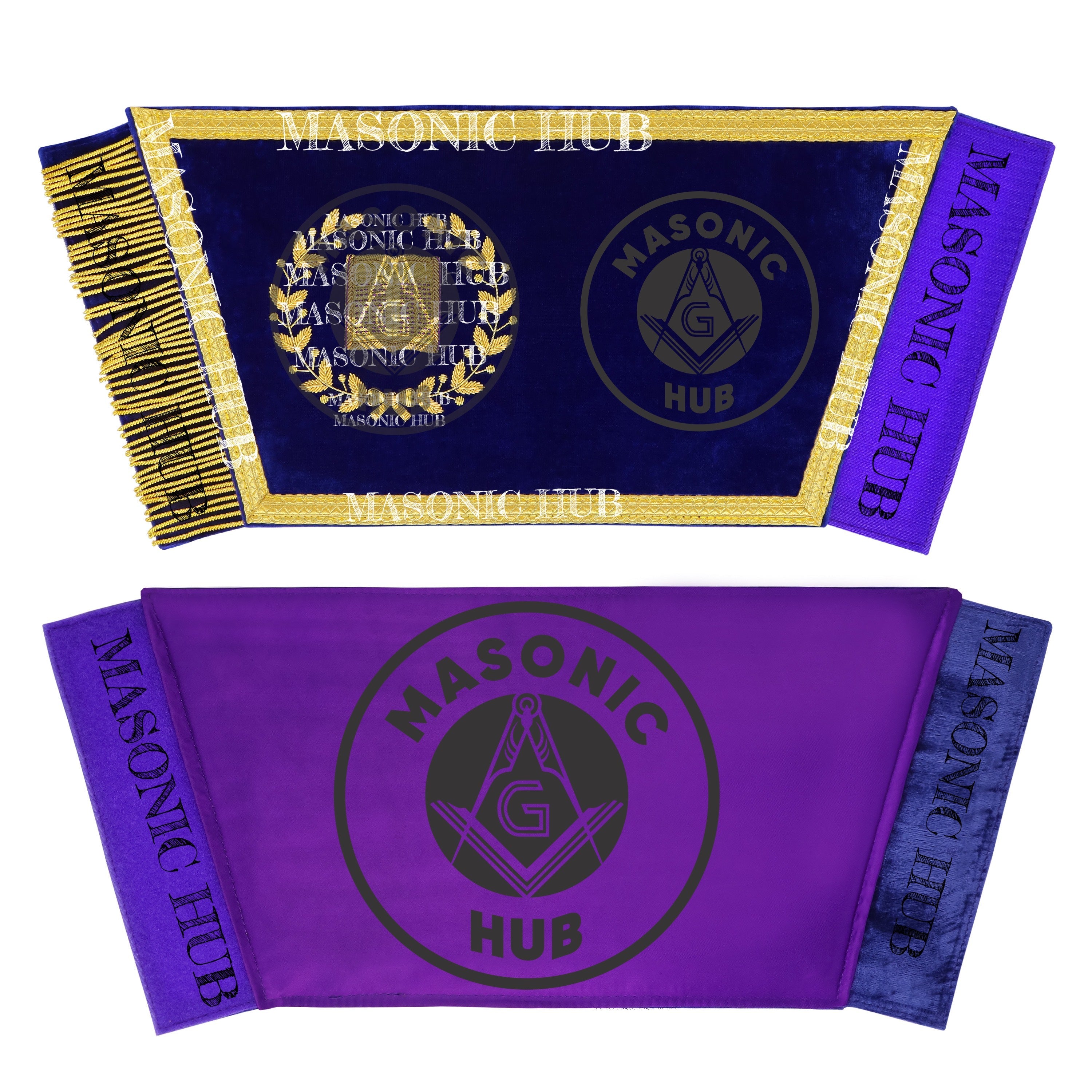 Masonic Grand Lodge Lecturer Cuffs Set – Hand Embroidered Gold Bullion Masonic Hub