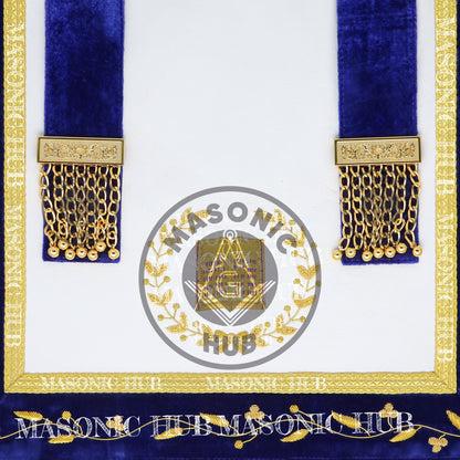 Masonic Grand Lodge Lecturer Regalia Set – Hand Embroidered Lambskin Apron