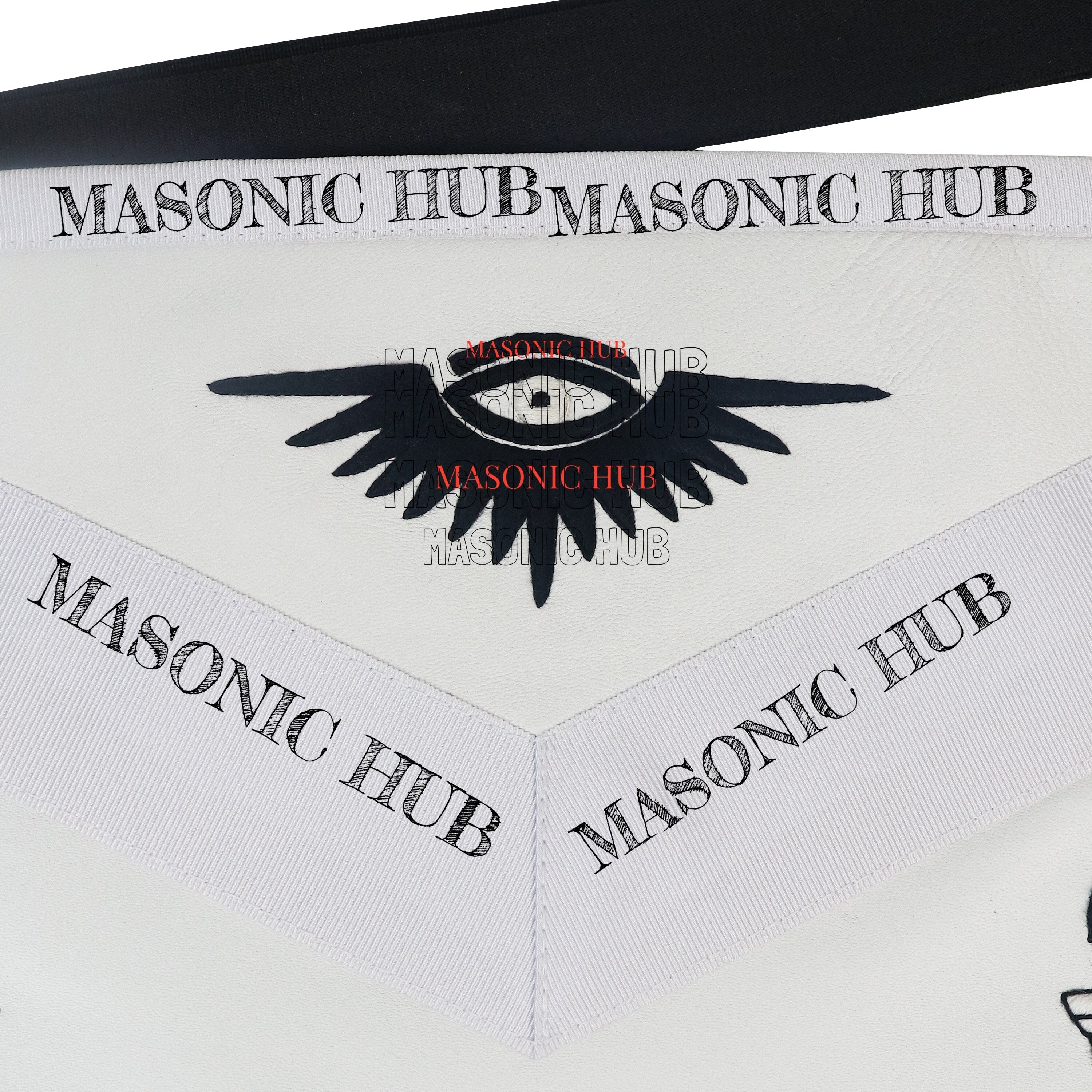Masonic Past Master Tools Apron - Lambskin & Silk Threads - Hand Embroidered My Store