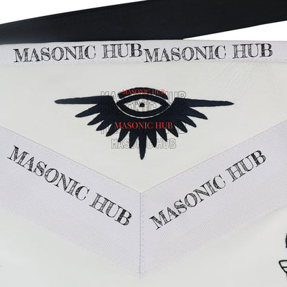 Masonic Past Master Tools Apron - Lambskin & Silk Threads - Hand Embroidered